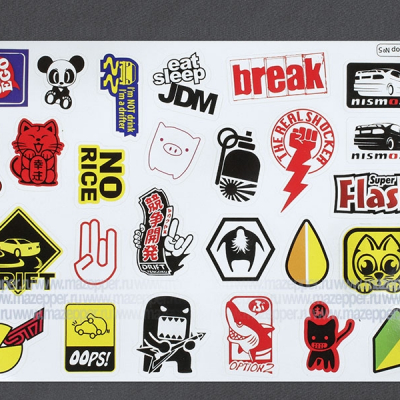 Набор наклеек "JDM" 290х210 мм. 26 шт. (5) Mazepper