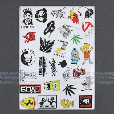 Набор наклеек "JDM" 290х210 мм. 29 шт. (12) Mazepper
