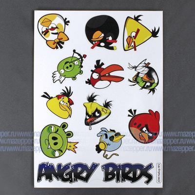 Набор наклеек "JDM" Angry Birds 290х210 мм. 12 шт. (2) Mazepper