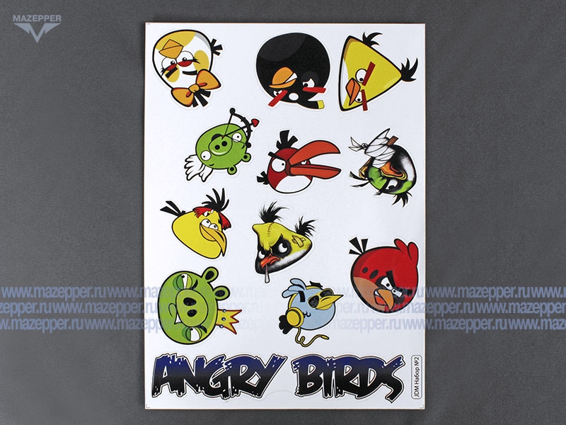 Набор наклеек "JDM" Angry Birds 290х210 мм. 12 шт. (2) Mazepper