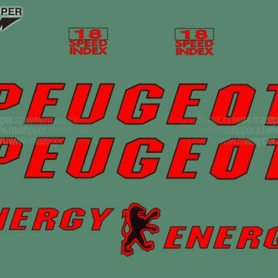 Набор наклеек "Peugeot" 335х115 мм. (7 шт.) Mazepper