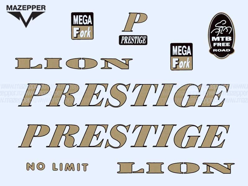 Набор наклеек "Prestige" 335х115 мм. (9 шт.) Mazepper