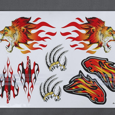 Набор наклеек "Лев" 300х215 мм. (чёрно-красный) 8 шт. (А010) Mazepper