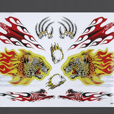 Набор наклеек "Леопарды" 300х210 мм. (красно-жёлтый) 10 шт. (А011) Mazepper