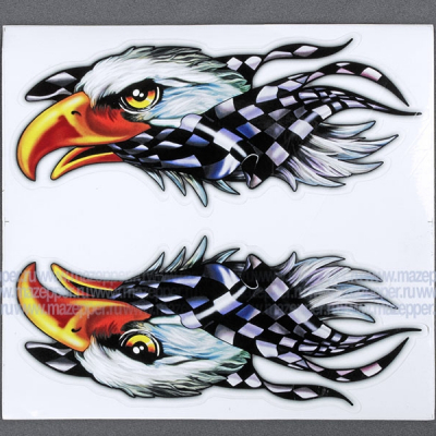 Набор наклеек "Орел с флагом в клюве" 200х180 мм. (жёлто-синий) 2 шт. Mazepper