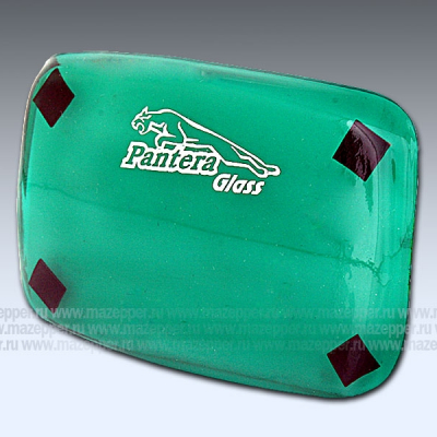 Накладка стекла фары "Dingo, Zodiak" (прямоугольная, зелёная) Pantera Glass Mazepper