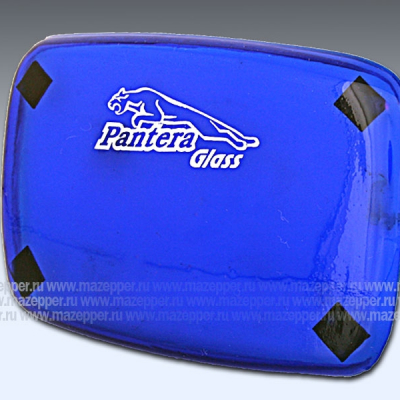 Накладка стекла фары "Dingo, Zodiak" (прямоугольная, синия) Pantera Glass Mazepper