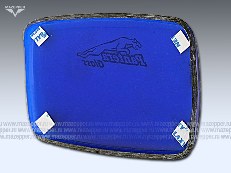 Накладка стекла фары "Dingo, Zodiak" (прямоугольная, синия) Pantera Glass Mazepper