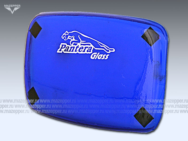 Накладка стекла фары "Dingo, Zodiak" (прямоугольная, синия) Pantera Glass Mazepper