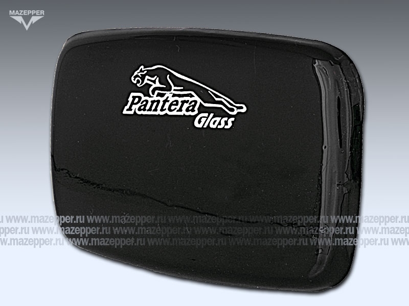Накладка стекла фары "Dingo, Zodiak" (прямоугольная, чёрная) Pantera Glass Mazepper