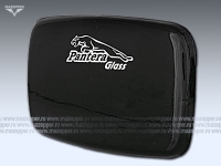 Накладка стекла фары "Dingo, Zodiak" (прямоугольная, чёрная) Pantera Glass Mazepper