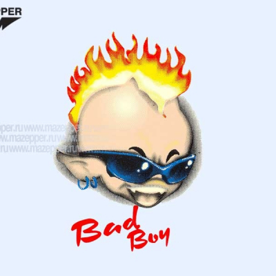 Наклейка "BAD BOY-панк" 90х115 мм. (левая) Mazepper
