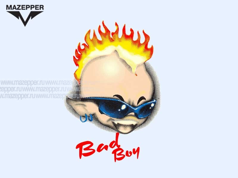 Наклейка "BAD BOY-панк" 90х115 мм. (левая) Mazepper