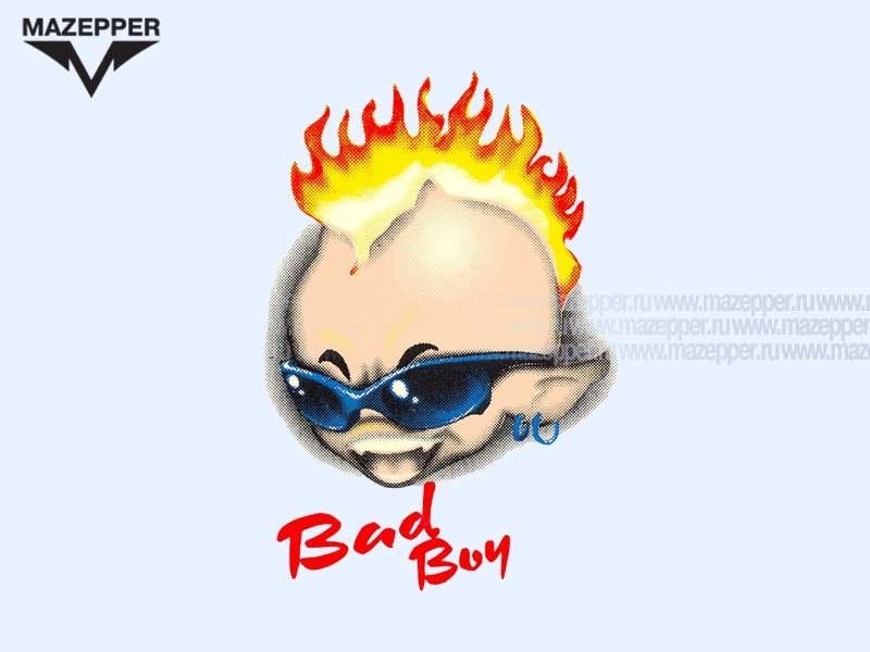Наклейка "BAD BOY-панк" 90х115 мм. (правая) Mazepper
