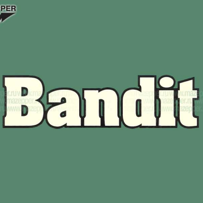 Наклейка "Bandit" 125х40 мм. (белая с черной окантовкой) Mazepper
