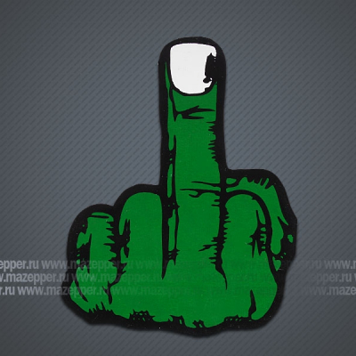 Наклейка "Fuck" 80х60 мм. (зеленая) Mazepper