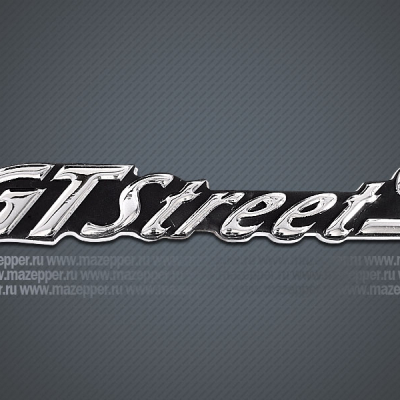 Наклейка "GTStreetS" 140х20 мм. (объемная, покрытие хром.) Mazepper