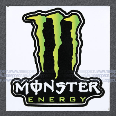 Наклейка "MONSTER Energy" 105х105 мм. (черно-зелёная) Mazepper