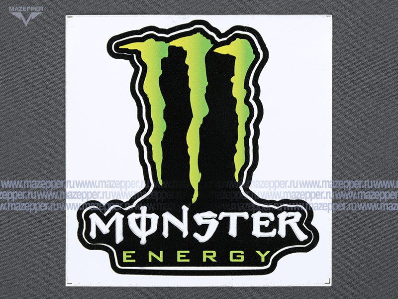 Наклейка "MONSTER Energy" 105х105 мм. (черно-зелёная) Mazepper