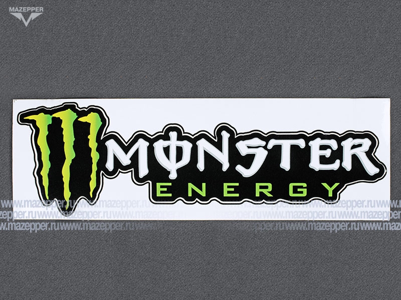 Наклейка "MONSTER Energy" 330х105 мм. (чёрно-зелёная) Mazepper