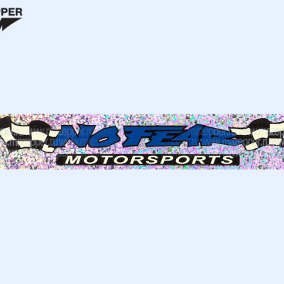 Наклейка "No Fear" 165х30 мм. (голографическая) синяя Mazepper