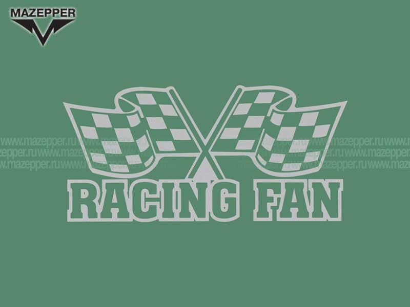Наклейка "Racing fan" 180х85 мм. (серебристая) Mazepper
