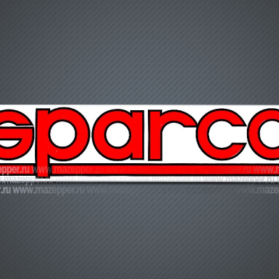 Наклейка "Sparco" 165х40 мм. (красная с черной окантовкой) Mazepper