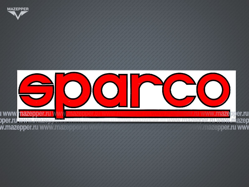 Наклейка "Sparco" 165х40 мм. (красная с черной окантовкой) Mazepper