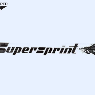 Наклейка "Supersprint" 190х25 мм. (черная с серой окантовкой) Mazepper