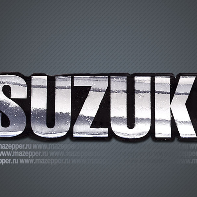 Наклейка "Suzuki" 80х30 мм. (объемная) Mazepper