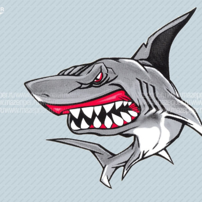 Наклейка "Акула" 115х115 мм. (левая) Mazepper