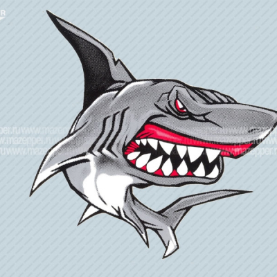 Наклейка "Акула" 115х115 мм. (правая) Mazepper