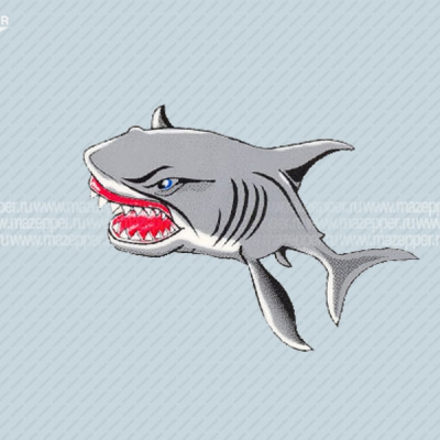 Наклейка "Акула" 95х60мм. синий глаз (левая) Mazepper