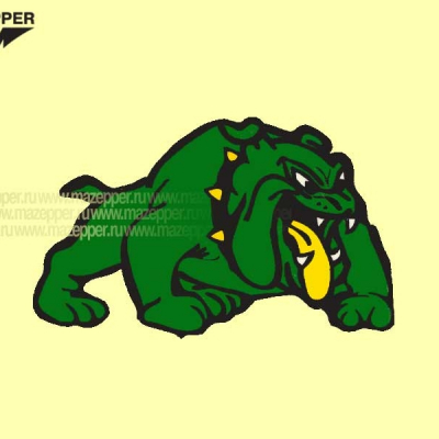 Наклейка "Бульдог" 90х60 мм. (зеленая) Mazepper