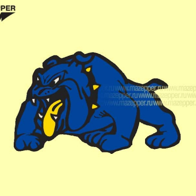 Наклейка "Бульдог" 90х60 мм. (синяя) Mazepper