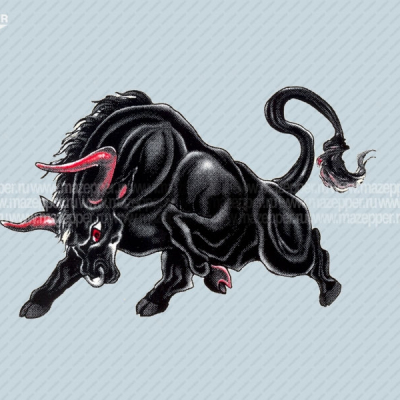 Наклейка "Бык" 160х100 мм. (левая) Mazepper