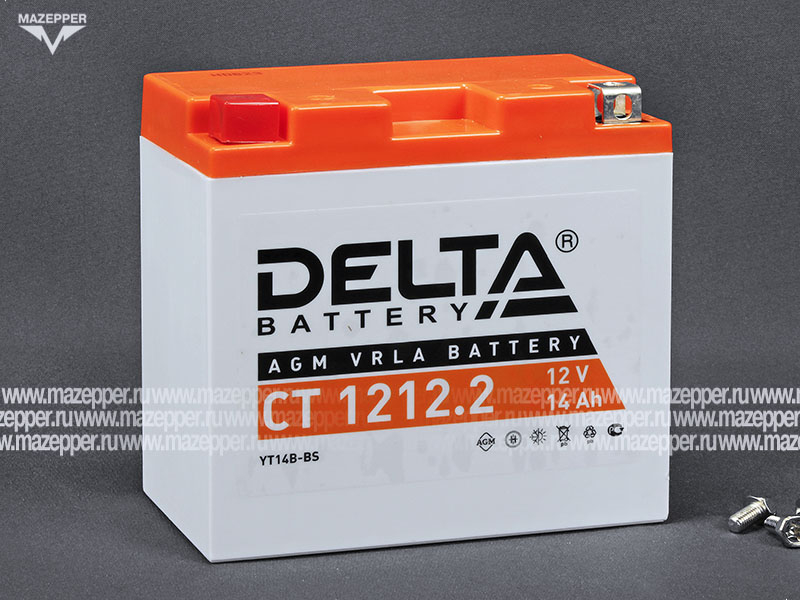 Аккумулятор 12V 14Ah (CT1212.2) "DELTA" (AGM VRLA) 151х71х146 (+  --) Mazepper