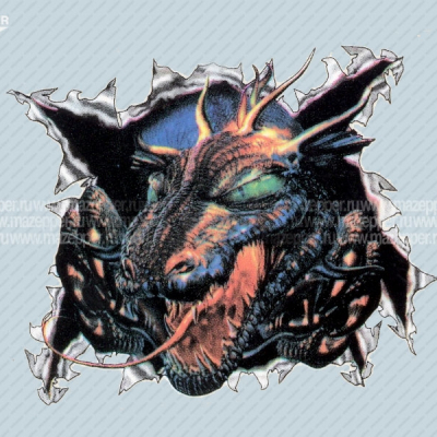 Наклейка "Дракон" 100х80 мм. (синий) левая Mazepper