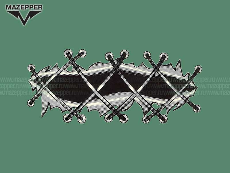 Наклейка "Заштопанная дыра" 125х55 мм. Mazepper