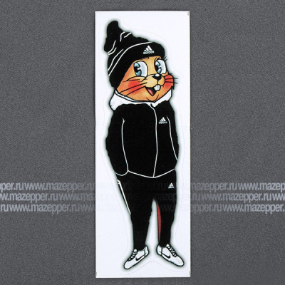 Наклейка "Заяц в Adidas" 160х55 мм. (черная) Mazepper