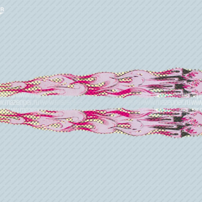 Наклейка "Комета" 330х50 мм. (бело-красная, голографическая) левая Mazepper