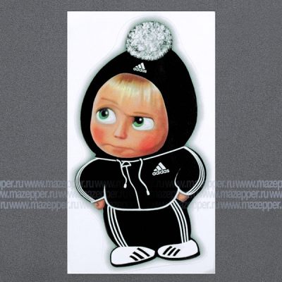 Наклейка "Маша в Adidas" 160х90 мм. (чёрная) Mazepper