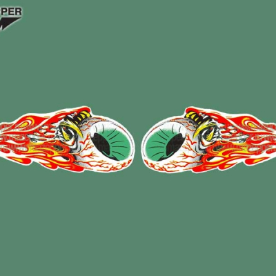 Наклейка "Огонь "Вырви глаз" 120х80 мм. (левая) Mazepper