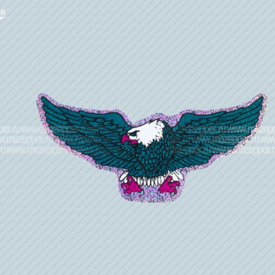 Наклейка "Орел" 140х55 мм. (зелёная, голографическая) левая Mazepper