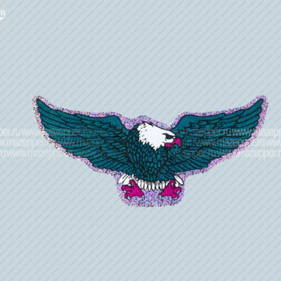 Наклейка "Орел" 140х55 мм. (зелёная, голографическая) правая Mazepper