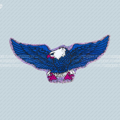 Наклейка "Орел" 140х55 мм. (синяя, голографическая) левая Mazepper