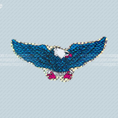 Наклейка "Орел" 140х55 мм. (синяя, голографическая) правая Mazepper