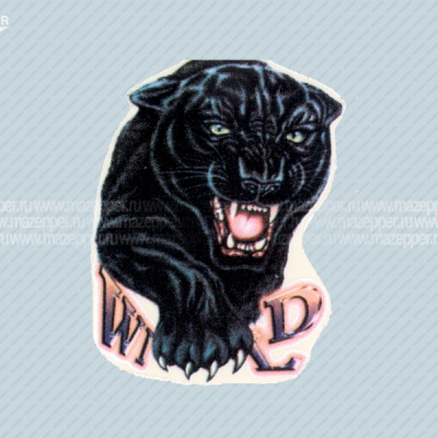 Наклейка "Пантера  Wild"  80х55 мм. Mazepper