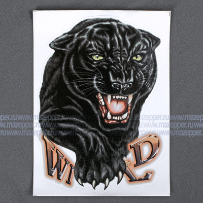 Наклейка "Пантера  Wild" 200х145 мм. Mazepper