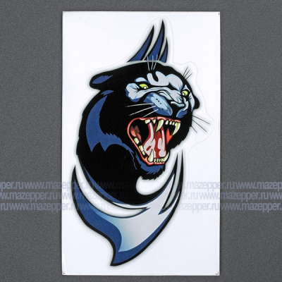 Наклейка "Пантера Ирокез" 175х105 мм. (синяя) Mazepper